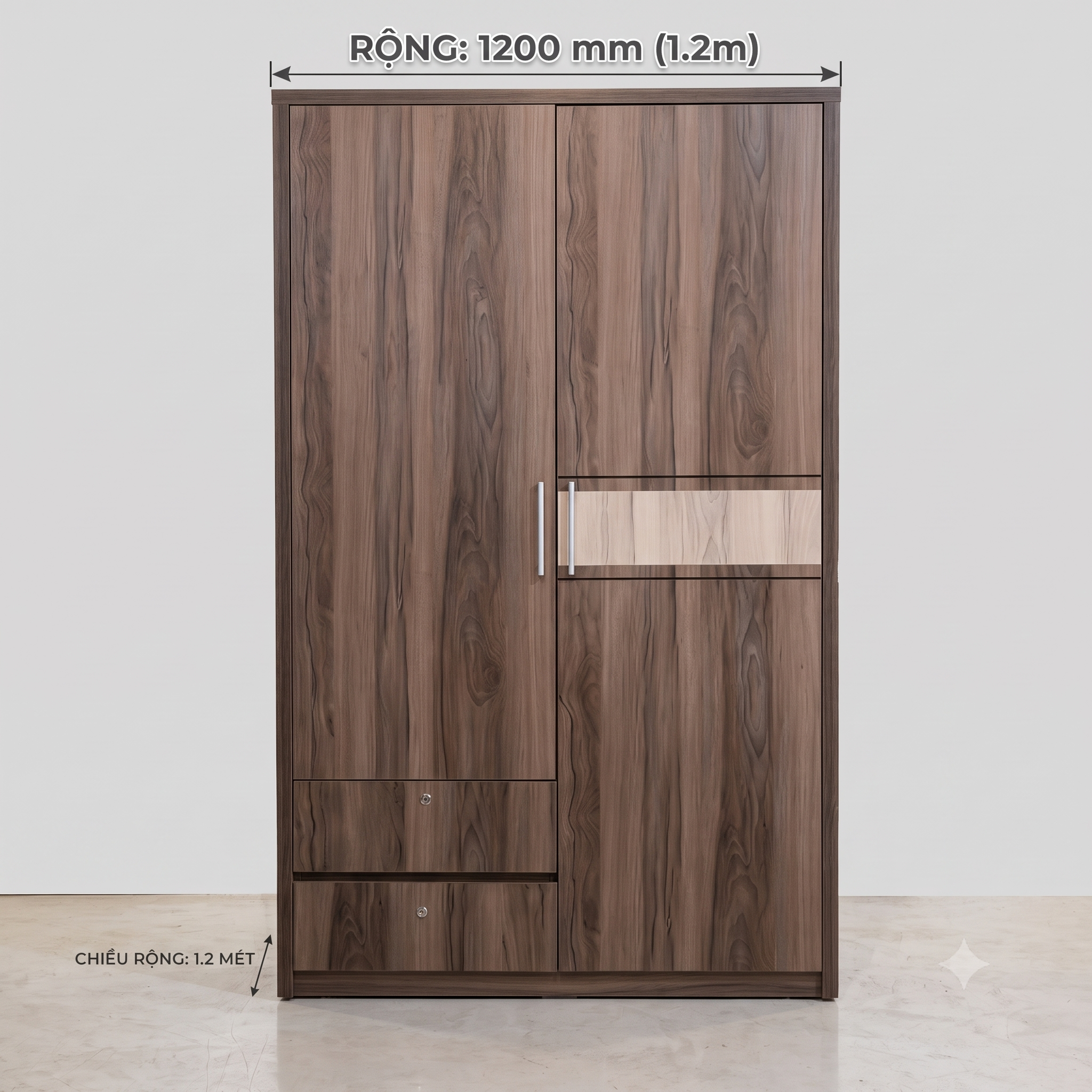 TỦ QUẦN ÁO GỖ MDF 1M2 HIỆN ĐẠI – NHỎ GỌN, TIỆN ÍCH & TÙY BIẾN THEO YÊU CẦU - Ảnh 4