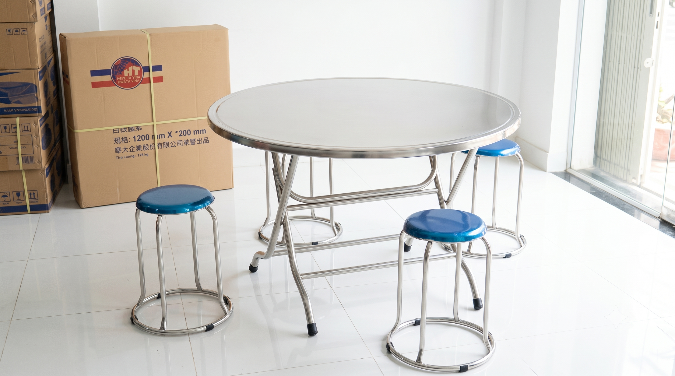 Bàn tròn inox Hwata - Ảnh 3