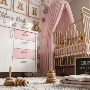 Tủ Quần Áo Đa Năng Cho Bé – Gỗ MDF Lõi Xanh Chống Ẩm (Tone Hồng Pastel & Trắng) - Ảnh 4