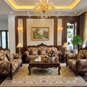 BỘ SOFA GỖ CỔ ĐIỂN HOÀNG GIA CAO CẤP – ĐỈNH CAO SỰ SANG TRỌNG VÀ ĐẲNG CẤP CHO PHÒNG KHÁCH - Ảnh 4