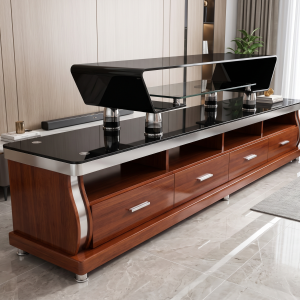 KỆ TIVI GỖ MẶT KÍNH CƯỜNG LỰC 2 TẦNG ĐẲNG CẤP (DÀI 2M4) – NÂNG TẦM KHÔNG GIAN PHÒNG KHÁCH BỀ THẾ