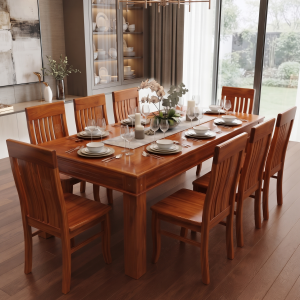 Bộ Bàn Ăn 8 Ghế Gỗ Căm Xe Cao Cấp – Đẳng Cấp Sang Trọng Cho Không Gian Bếp - Ảnh 5