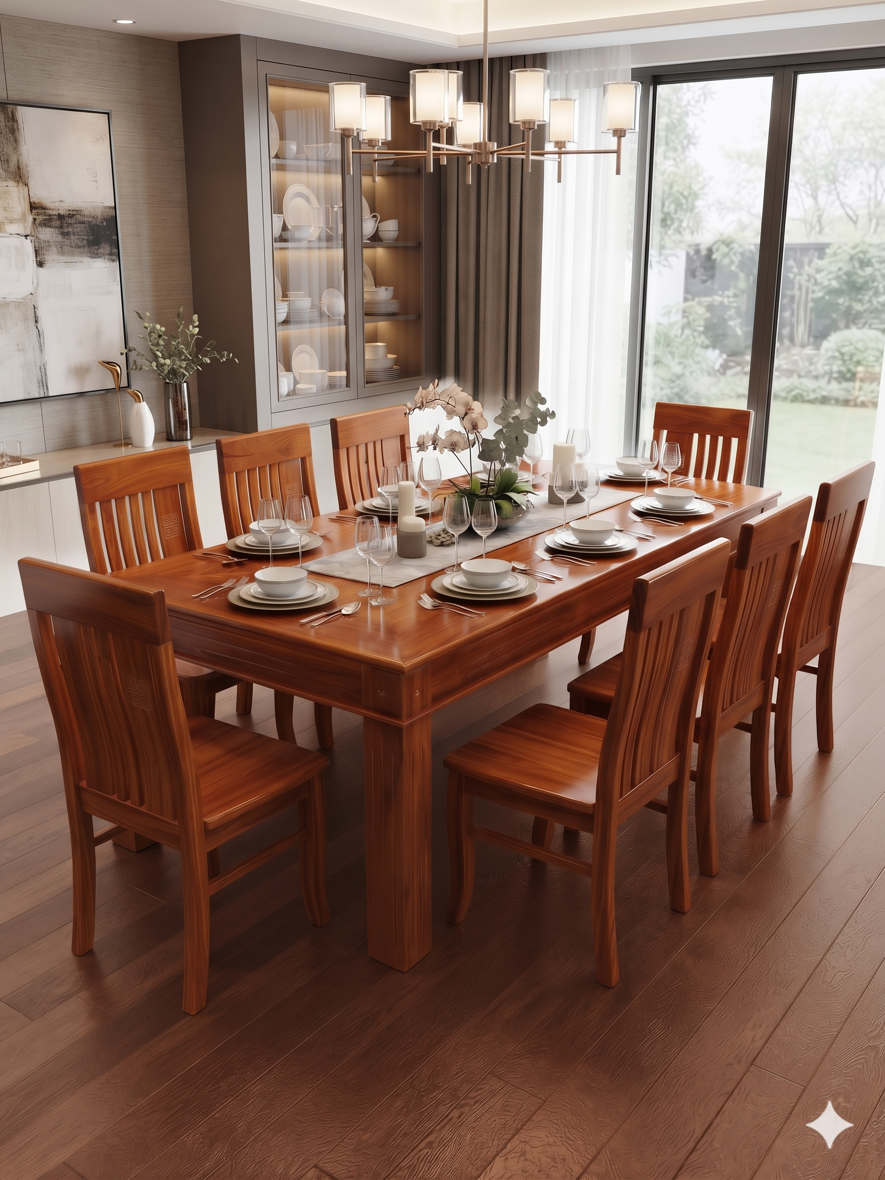 Bộ Bàn Ăn 8 Ghế Gỗ Căm Xe Cao Cấp – Đẳng Cấp Sang Trọng Cho Không Gian Bếp - Ảnh 5