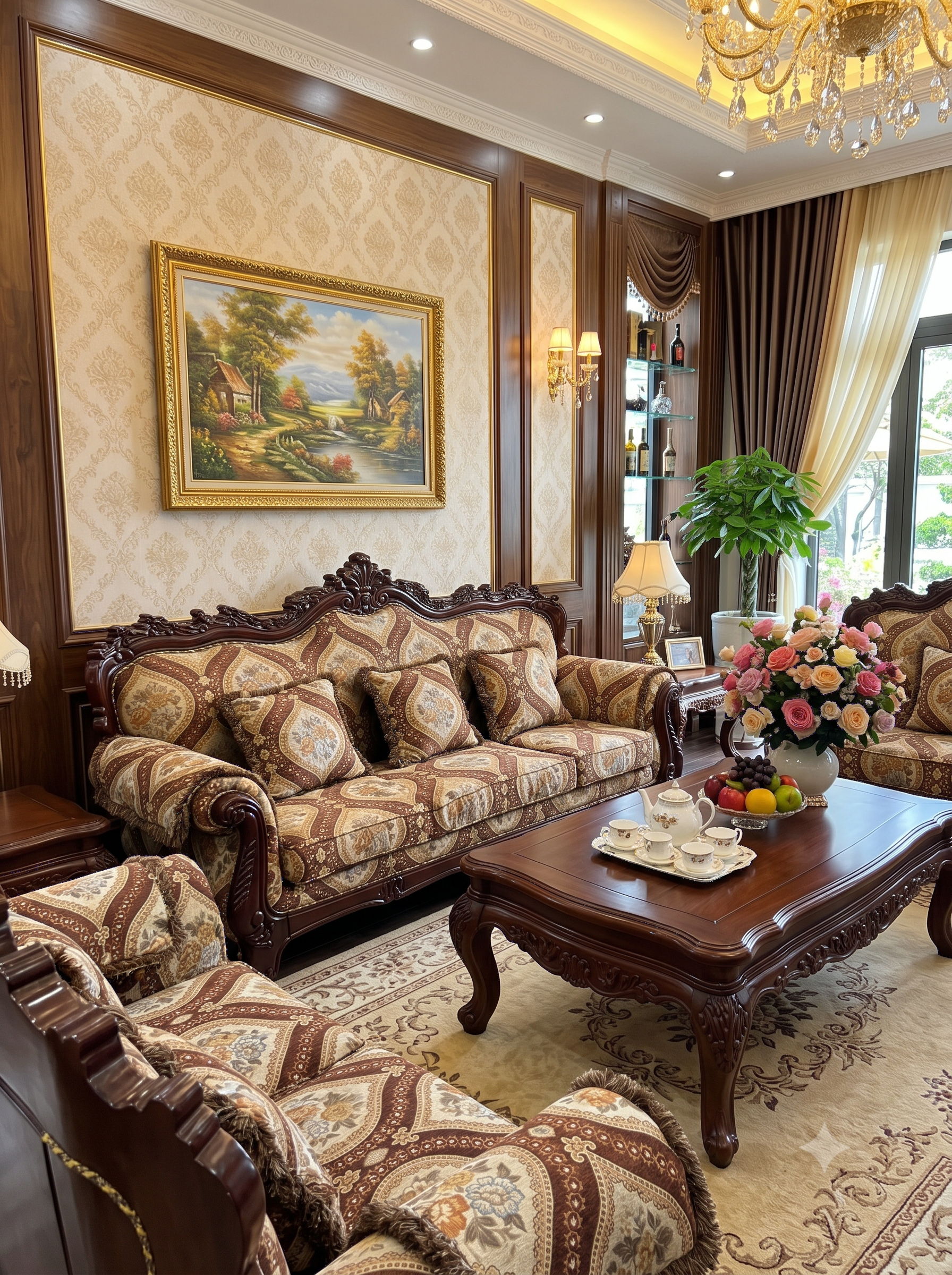 BỘ SOFA GỖ CỔ ĐIỂN HOÀNG GIA CAO CẤP – ĐỈNH CAO SỰ SANG TRỌNG VÀ ĐẲNG CẤP CHO PHÒNG KHÁCH - Ảnh 5