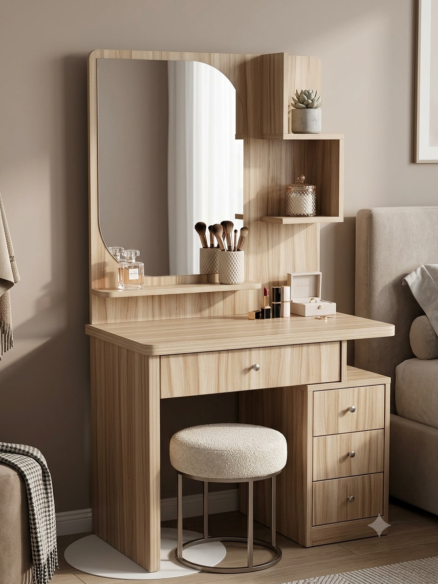 Bàn Trang Điểm Gỗ Công Nghiệp MDF 1m - Thiết Kế Hiện Đại, Tiện Nghi - Ảnh 3