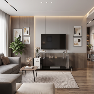 KỆ TIVI KÍNH CƯỜNG LỰC TRỤ BẠC HOÀNG GIA – ĐẲNG CẤP CHO PHÒNG KHÁCH HIỆN ĐẠI 📺 - Ảnh 3