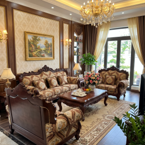 BỘ SOFA GỖ CỔ ĐIỂN HOÀNG GIA CAO CẤP – ĐỈNH CAO SỰ SANG TRỌNG VÀ ĐẲNG CẤP CHO PHÒNG KHÁCH - Ảnh 2