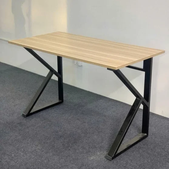 Bàn Làm Việc / Bàn Máy Tính Chân Sắt Chữ K Mặt Gỗ Tự Nhiên (120x60x75cm) - Ảnh 2